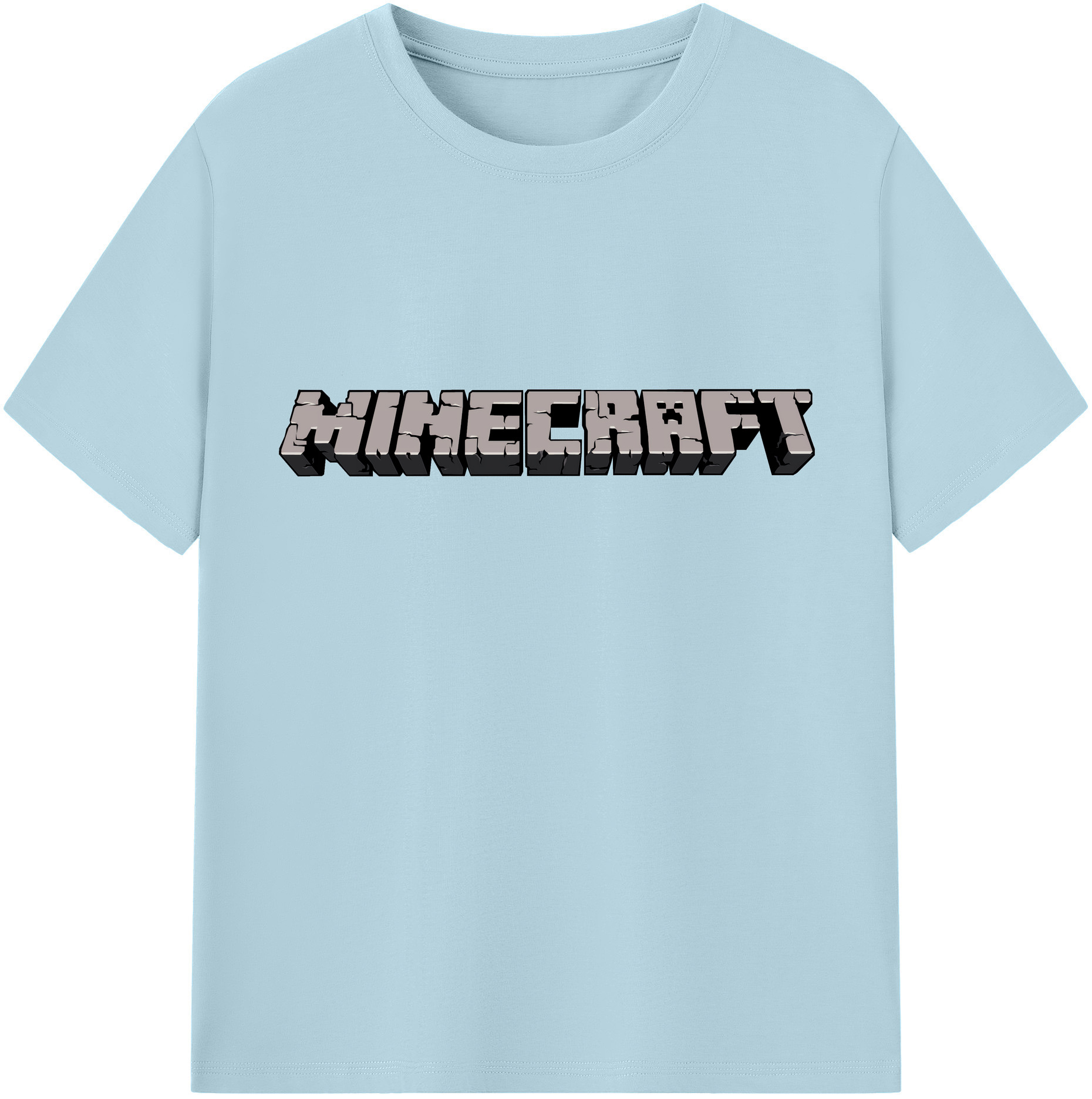 （画像用） マインクラフト ブロックの世界 Minecraft MC Block world 綿100％半袖Tシャツ（フロントプリント）